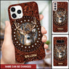 Deer Hunting Leather Pattern Personalized Phone Case KNV20APR22NY2 Silicone Phone Case Humancustom - Unique Personalized Gifts Iphone Iphone 14