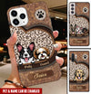Personalized Dog Mom Puppy Pet Dogs Lover Texture Leather Phone case NVL03AUG22CT1 Silicone Phone Case Humancustom - Unique Personalized Gifts Iphone iPhone 13