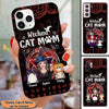 Halloween Wicked Cat Mom With Kitten Pet Cats Personalized Glass Phone Case LPL29AUG22VA1 Glass Phone Case Humancustom - Unique Personalized Gifts Iphone iPhone 13
