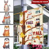 Fall Season It's Fall y'all Loves Cute Laughing Cats Personalized Flag HTN13OCT22NY2 Flag Humancustom - Unique Personalized Gifts Garden Flag (11.5" x 17.5")