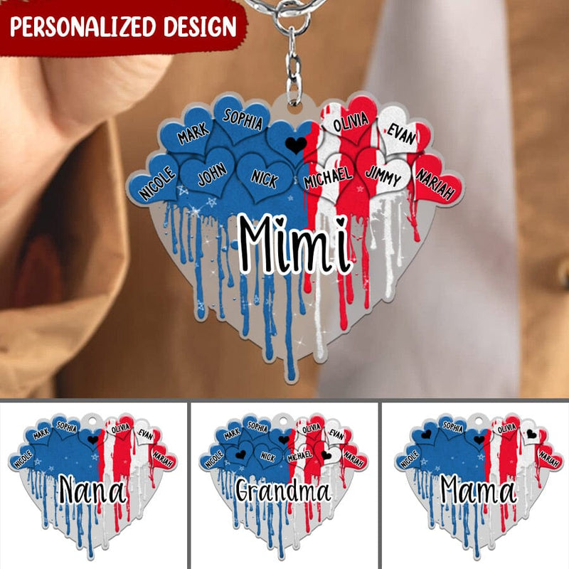 Discover 4th Of July, Mimi- Mom's Melting Heart With Sweet Kids Personalized Acrylic Keychain