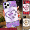 Personalized Grandma Nana Mom Heart With Grandkids Turtle Multi Colors Glass Phone case NVL06OCT22TT4 Glass Phone Case Humancustom - Unique Personalized Gifts Iphone iPhone 14