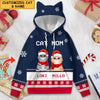 Christmas Kitten Cat Mom Personalized Women's Hoodie PM06OCT22CT1 Women's Hoodie Humancustom - Unique Personalized Gifts S