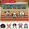 Personalized Dogs No Need To Knock We Know You Are Here Vintage Retro Custom Doormat DDL23FEB22TP1 Doormat Humancustom - Unique Personalized Gifts Small (40 X 50 CM)