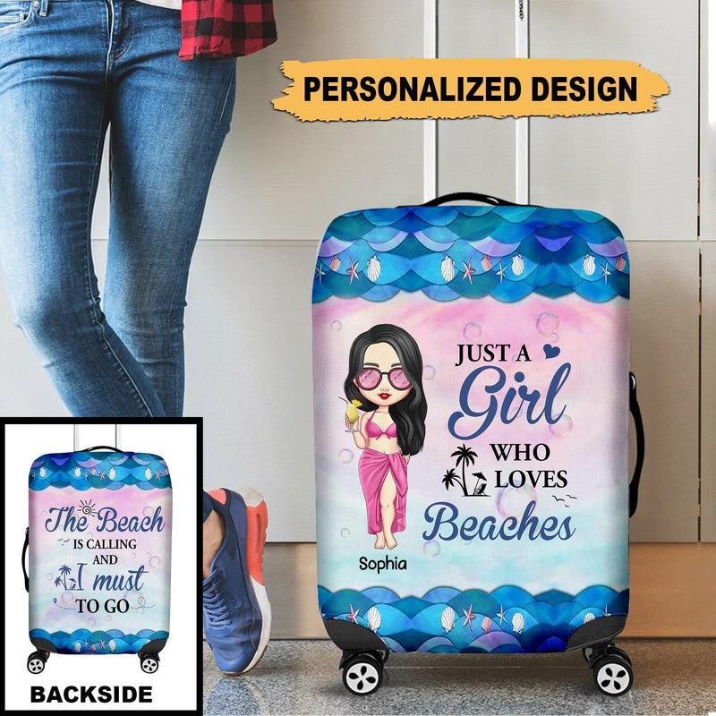 Discover Just A Girl Who Loves Beaches Personalized Custom Luggage Cover