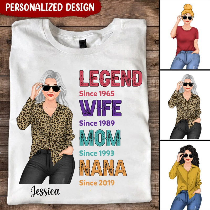 Legend Wife Mom Grandma Personalized Shirt