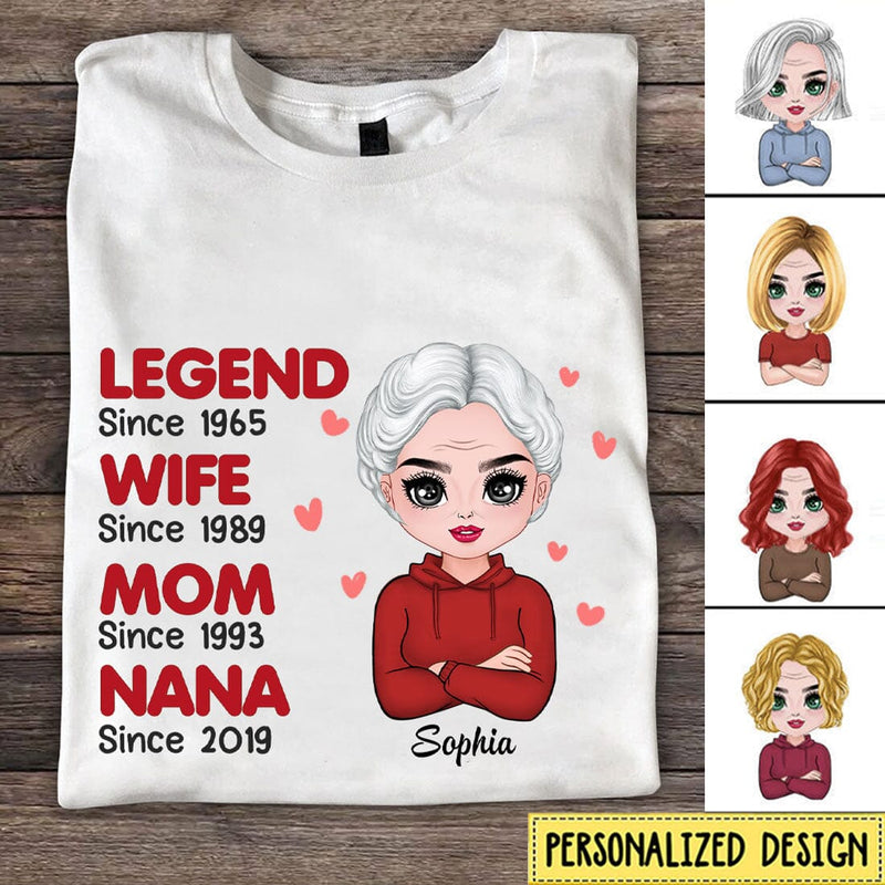 Legend Wife Mom Grandma Personalized Custom T-Shirt