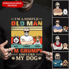 A Simple Old Man, Grumpy Love Dogs Personalized T-Shirt KNV02MAR22TT1 Black T-shirt and Hoodie Humancustom - Unique Personalized Gifts Classic Tee Black S