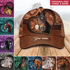 Love Horse Breeds Custom Name Hoofprint Leather Pattern Personalized Classic Cap LPL26SEP22CT3 Cap Humancustom - Unique Personalized Gifts UNIVERSAL FIT