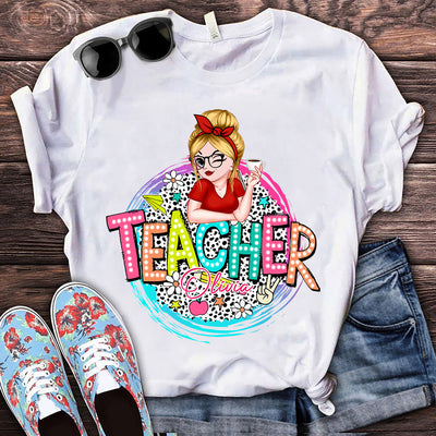 Pretty Doll Teacher Personalized White T-shirt and Hoodie Awesome Teacher's Day Gift CTL02MAY24TT1