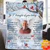 Memorial Custom Photo Wings, I Thought Of You Today Personalized Blanket CTL05DEC23CT1 Fleece and Sherpa Blanket HumanCustom - Unique Personalized Gifts Made Just for You Fleece Blanket 30''X40''