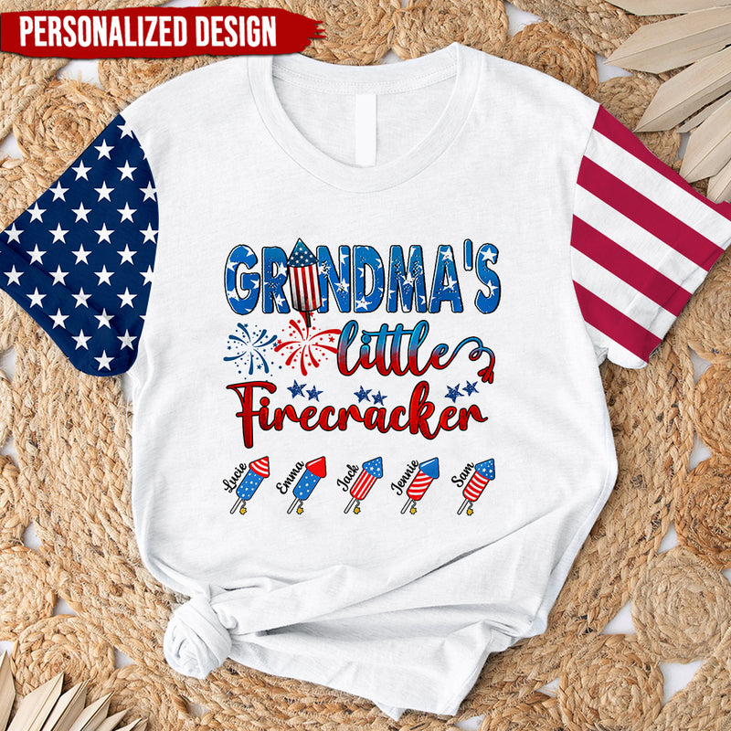 Discover Firework 4th Of July Grandma's Little Firecracker Personalized 3D T-shirt