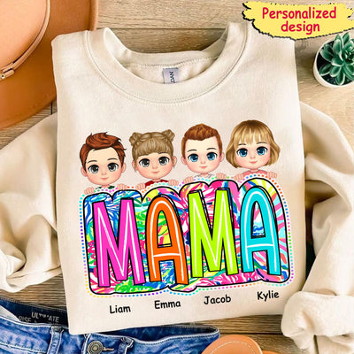 Colorful Grandma Nana Mama, Loving Gift For Grandmother Mom Personalized Sweatshirt CTL22APR24CT3