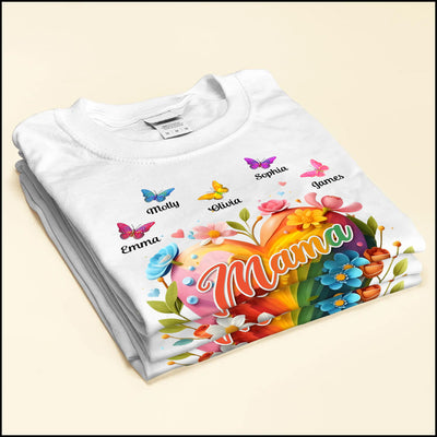 Sweet Lovely Flowers Grandma Mama Butterfly Kids Personalized T-shirt And Hoodie CTL23APR24TT2