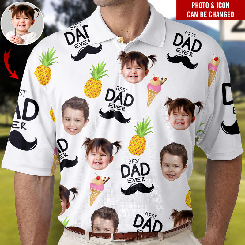 Best Dad Ever - Upload Photo Personalized Polo Shirt