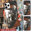 Horse Love Leather Pattern Personalized Phone Case DDL14APR22CA2 Silicone Phone Case Humancustom - Unique Personalized Gifts