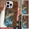 Fishing Love Fisherman Gift Leather Pattern Personalized Phone Case DDL14APR22CT1 Silicone Phone Case Humancustom - Unique Personalized Gifts
