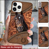 Horse Love Leather Pattern Personalized Phone Case DDL14APR22DD1 Silicone Phone Case Humancustom - Unique Personalized Gifts