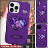 Customized Name Butterfly Printed Leather Texture Personalized Phone Case DDL16MAR22TT1 Silicone Phone Case Humancustom - Unique Personalized Gifts