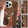 Deer Hunting Leather Pattern Personalized Phone Case DDL20APR22CT1 Silicone Phone Case Humancustom - Unique Personalized Gifts
