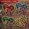 Personalized Memorial Christmas Cardinals Heart Wood Custom Shape Ornament DDL21OCT21TP1 Wood Custom Shape Ornament Humancustom - Unique Personalized Gifts