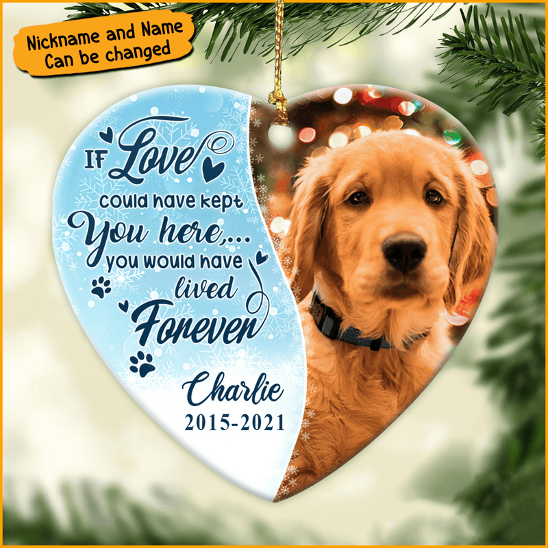 Personalized Dog Memorial Christmas Ornament If Love Could Have