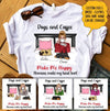 Personalized Dog And Coffee Make Me Happy Standard T-Shirt Dhl-16Ct001 2D T-shirt Dreamship S White
