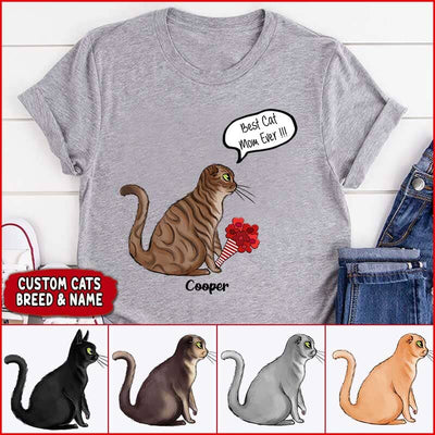 Personalized Cats Best Cat Mom Ever Standard T-Shirt Dhl-16Vn010 2D T-shirt Dreamship S White
