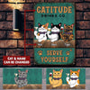 Personalized Cat Serve Yourself Printed Metal Sign Dhl-29Nq004 Cat Metal Sign Human Custom Store 12.5x17.5 inch - Best Seller
