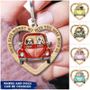 Drive Safe Mommy We Need You Here With Us Truck Car Custom Gift For Dog Mom Dog Dad Heart Wooden Keychain DHL06MAY22DD1 Custom Wooden Keychain Humancustom - Unique Personalized Gifts