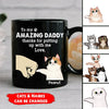 To My Amazing Daddy Thanks For Putting Up With Me Cat Hand Fist Bumping Happy Father's Day Custom Gift For Cat Dad Black Mug DHL09JUN22VA1 Black Mug Humancustom - Unique Personalized Gifts Size: 11OZ