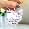 Just A Girl In An Ohio World Floral Pattern Custom State Long Distance Acrylic Keychain DHL10JAN22DD10 Acrylic Keychain Humancustom - Unique Personalized Gifts