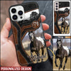 Love Horse Leather Pattern Upload Photo Custom Gift For Horse Lovers Silicone Phone Case DHL22APR22XT1 Silicone Phone Case Humancustom - Unique Personalized Gifts