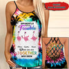 Apparently We're Trouble When We Are Together Who Knew Flamingo Tropical Pattern Custom Gift For Bestie Best Friend Cross Tank Top DHL23JUN22VA4 Woman Cross Tank Top Humancustom - Unique Personalized Gifts XS