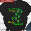 My Dogs Are My Lucky Charms Paw Four Leaf Clover St.Patrick's Day Custom Gift For Dog Mom Dog Dad T-shirt DHL25JAN22NY1 Black T-shirt Humancustom - Unique Personalized Gifts S Navy