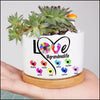 Personalized Grandma Mom Gardener Mother's Day Gift Gardening Plants Lover Colorful Foot Print Ceramic Plant Pot HLD03APR23XT3 Ceramic Plant Pot Humancustom - Unique Personalized Gifts