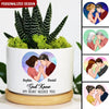 Personalized Couple Heart God Knew My Heart Needed You Valentine Mother's Day Birthday Gift Ceramic Plant Pot HLD04APR23NY1 Ceramic Plant Pot Humancustom - Unique Personalized Gifts Ceramic Pot 1 Ceramic Pot