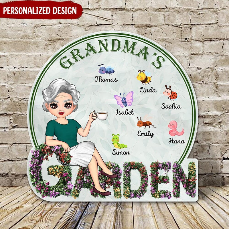 Discover Personalized Mother's Day Gift Mom Grandma's Garden Nana's Love Bugs Shape Wooden Sign