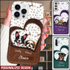 Customized Breed & Names Dog Mom Fur Mama Pet Paws Puppy Lovers Leather Heart Phone case HLD05SEP22CT3 Silicone Phone Case Humancustom - Unique Personalized Gifts