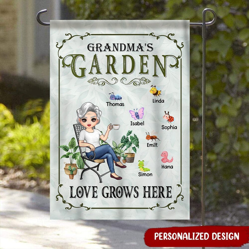 Discover Personalized Mother's Day Gift Mom Grandma's Garden Love Grows Here Nana's Love Bugs Flag