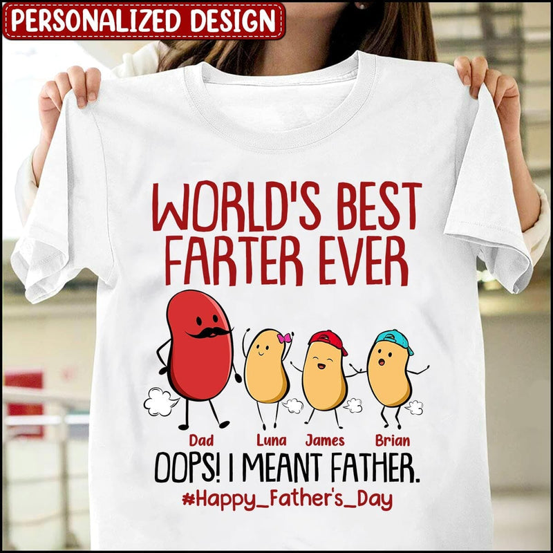Discover Personalized Dad Grandpa World's Best Farter Ever Father's Day Funny Birthday Gift T-Shirt