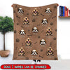 Customized Dog Mom Fur Mama Up To 3 Dogs Upload Photo Leather Pattern Fleece Blanket HLD08DEC22TP1 Fleece Blanket Humancustom - Unique Personalized Gifts Fleece Blanket Small (30x40in)
