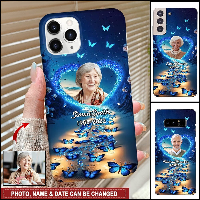 Custom Photo Butterfly Road Upload Picture Family Loss Memorial Gift Phone Case