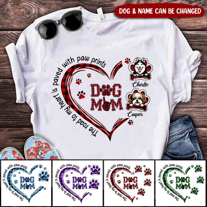 Customized Dog Mom Fur Mama The Road To My Heart Valentine Birthday Best Gift Tshirt Hoodie Sweater HLD09JAN23TT1 White T-shirt and Hoodie Humancustom - Unique Personalized Gifts Classic Tee White S