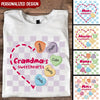 Customized Nana's Sweethearts Grandma Mom Gift Valentine Candy Heart Mothers Day Gift Tshirt Hoodie Sweater HLD12JAN23NY1 White T-shirt and Hoodie Humancustom - Unique Personalized Gifts Classic Tee White S