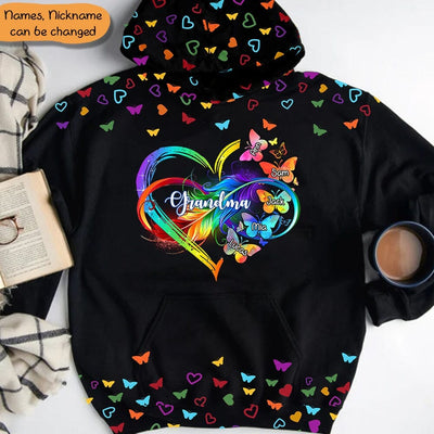 Personalized Grandma Mom Heart Infinity Butterfly Mother's Day Best Gift 3D Tshirt Hoodie Sweatshirt HLD13MAR23VA3 3D T-shirt Humancustom - Unique Personalized Gifts
