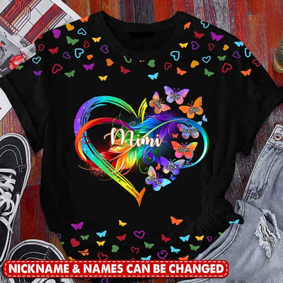 Personalized Grandma Mom Heart Infinity Butterfly Mother's Day Best Gift 3D Tshirt Hoodie Sweatshirt HLD13MAR23VA3 3D T-shirt Humancustom - Unique Personalized Gifts