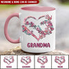 Customized Grandma Mom Infinite Love Mothers Day Valentine Family Gift Mug HLD14DEC22TT2 Accent Mug Humancustom - Unique Personalized Gifts Pink 11 oz