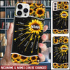 Personalized Grandma Mom Mother's Day Best Gift Sunflower Arrows Glass Customized Phone case HLD14MAR23XT1 Glass Phone Case Humancustom - Unique Personalized Gifts Iphone iPhone 14