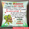 To My Grandson Granddaughter Turtle Grandma & Grandkid Personalized Pillow HLD15JUN23NA2